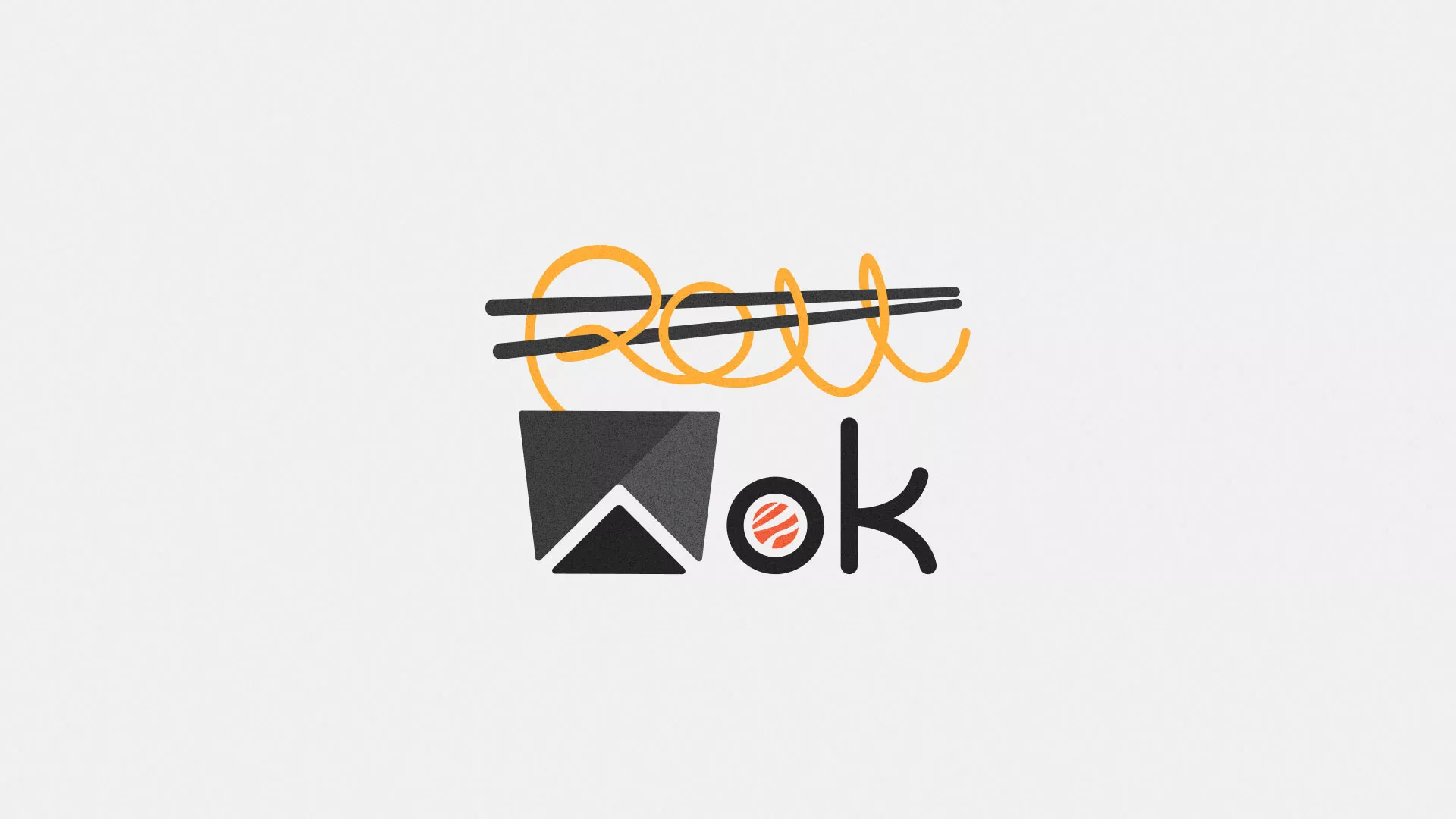 Разработка логотипа суши-бара «Roll Wok Club» в Коле