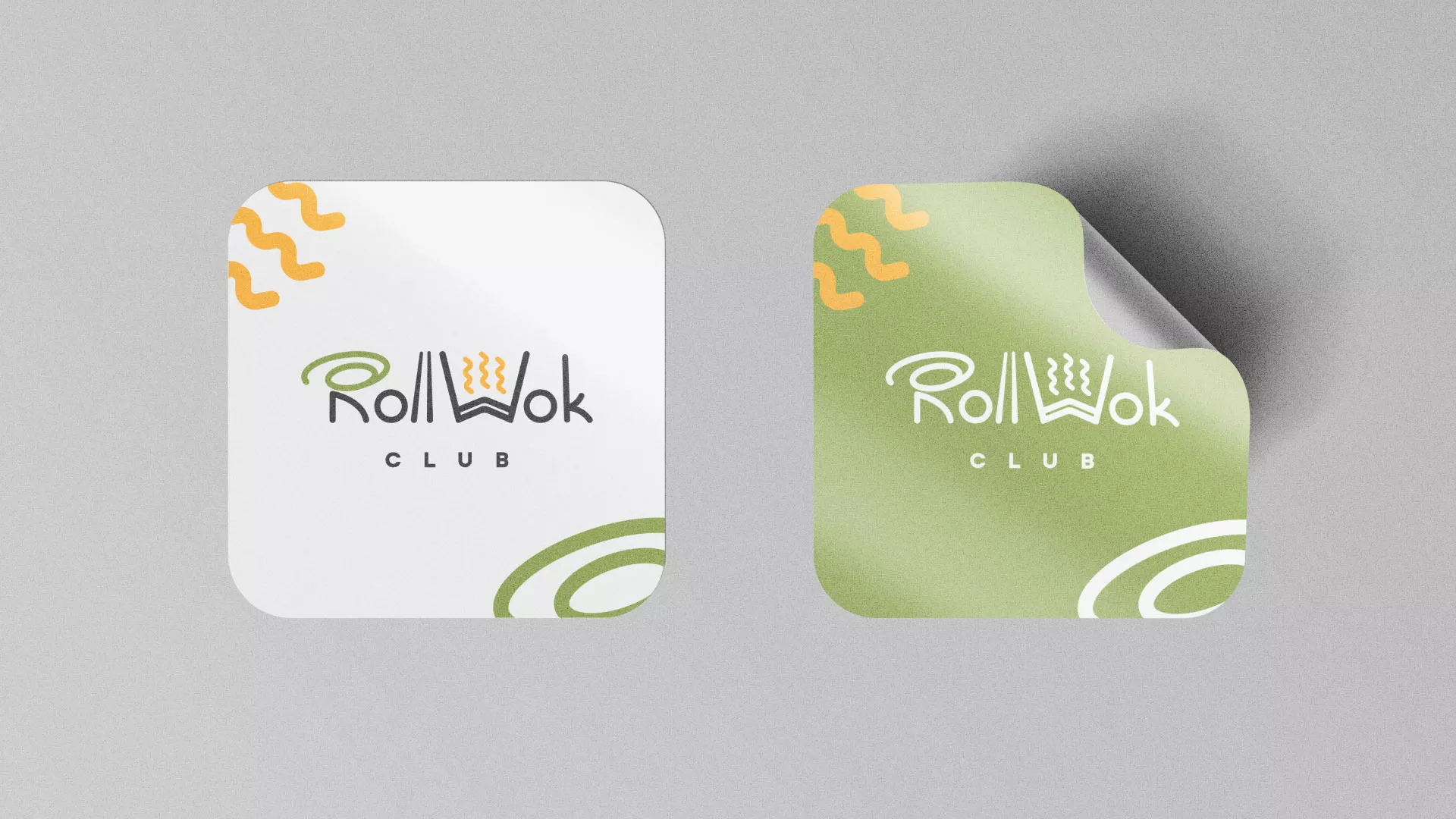 Разработка логотипа и фирменного стиля суши-бара «Roll Wok Club» в Коле