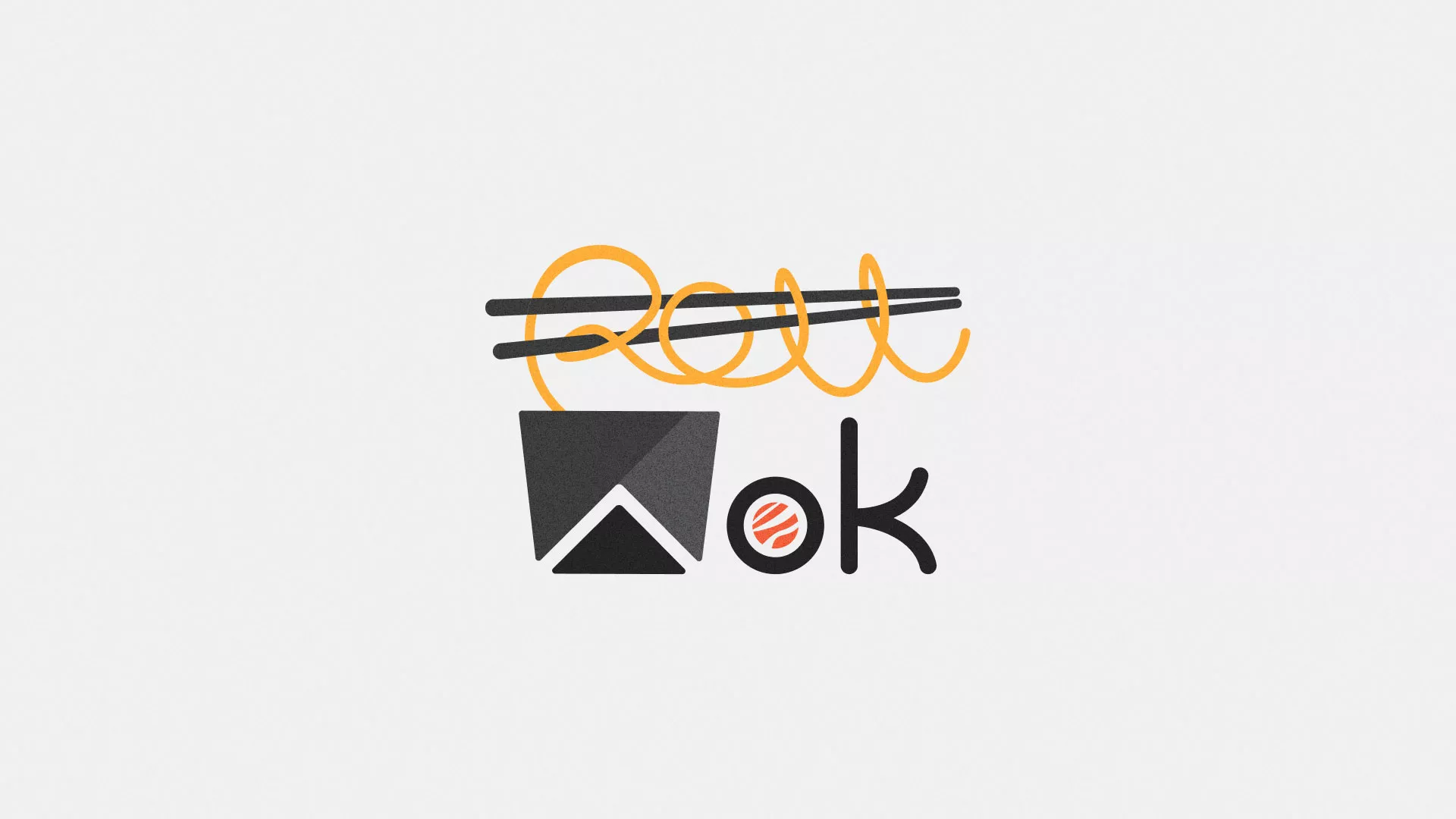 Разработка логотипа в Коле для суши-бара «Roll Wok Club»